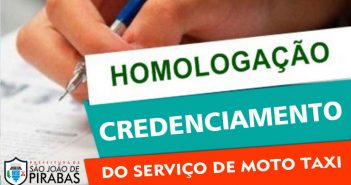 Edital de Homologação, Credenciamento do Serviço de Moto Taxi